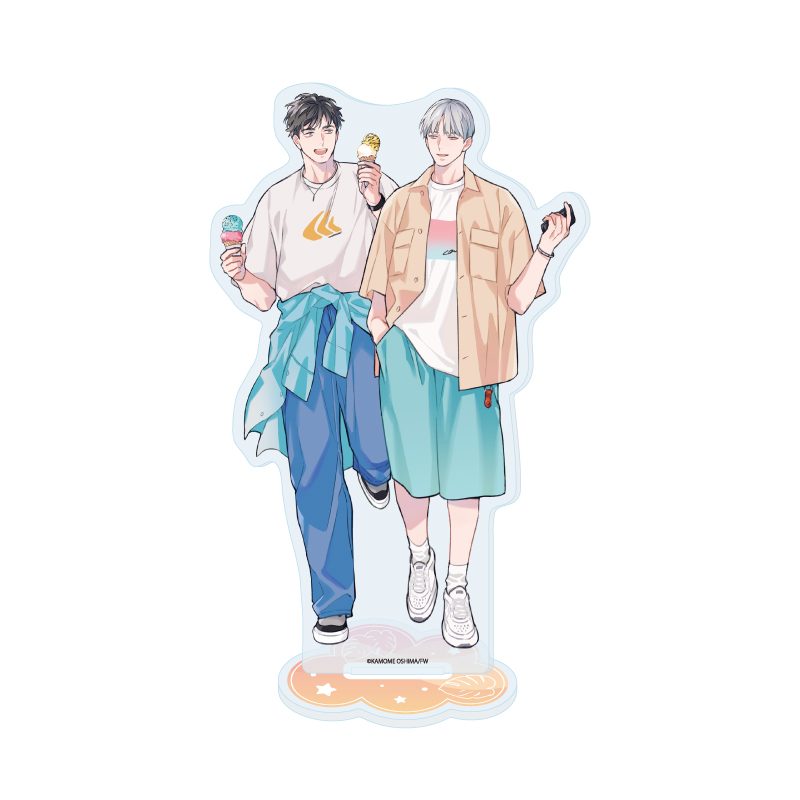 アクリルスタンド 大島かもめ先生 01 社会人カップルのSummer Vacation BLフェア(描き下ろしイラスト) (Acrylic Stand Kamome Oshima Works 01 Office Worker Couple's Summer Vacation BL Fair (Original Illustration))