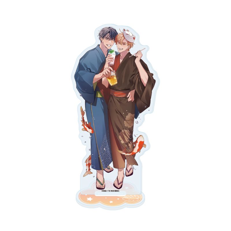 アクリルスタンド 秋鮭こぐま先生 01 社会人カップルのSummer Vacation BLフェア(描き下ろしイラスト) (Acrylic Stand Koguma Akijake Works 01 Office Worker Couple's Summer Vacation BL Fair (Original Illustration))