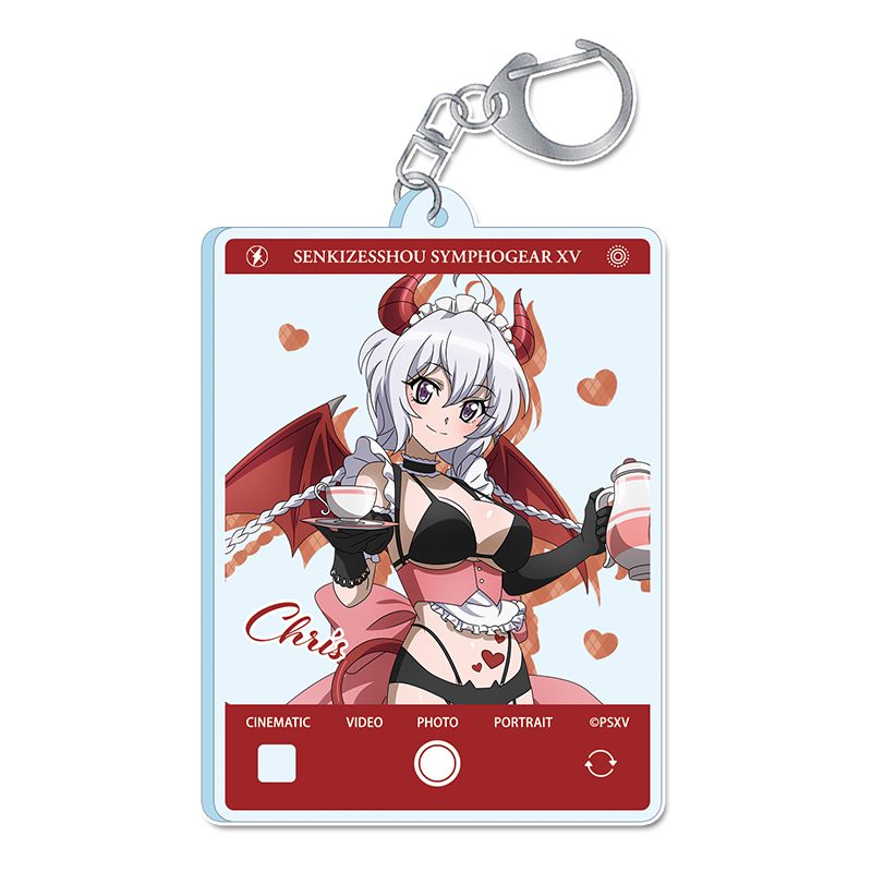 戦姫絶唱シンフォギアXV 描き下ろしアクリルキーホルダー 雪音クリス 小悪魔ウェイトレス ("Senki Zessho Symphogear XV" Original Illustration Acrylic Key Chain Yukine Chris Little Devil Waitress)
