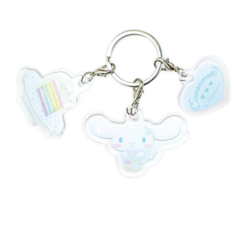 サンリオキャラクターズ アフタヌーンティー 3連キーホルダー シナモロール 8203-379 (Sanrio Characters Afternoon Tea Triple Key Chain Cinnamoroll 8203-379)
