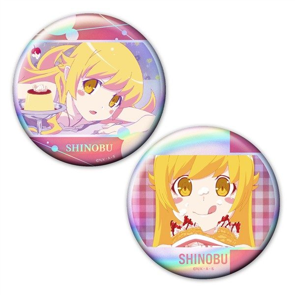 物語シリーズ ホログラム缶バッジ2個セット 忍野忍 ("Monogatari" Series Hologram Can Badge 2 Set Oshino Shinobu)