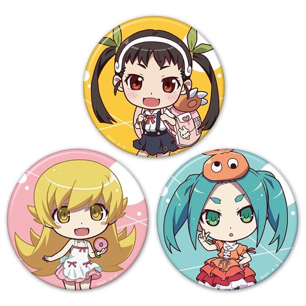 物語シリーズ 缶バッジ3個セット ("Monogatari" Series Can Badge 3 Set)