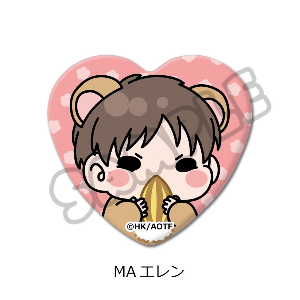 進撃の巨人 Season1-3 ハート型缶バッジ MA エレン ("Attack on Titan" Season 1 - 3 Heart Can Badge MA Eren)