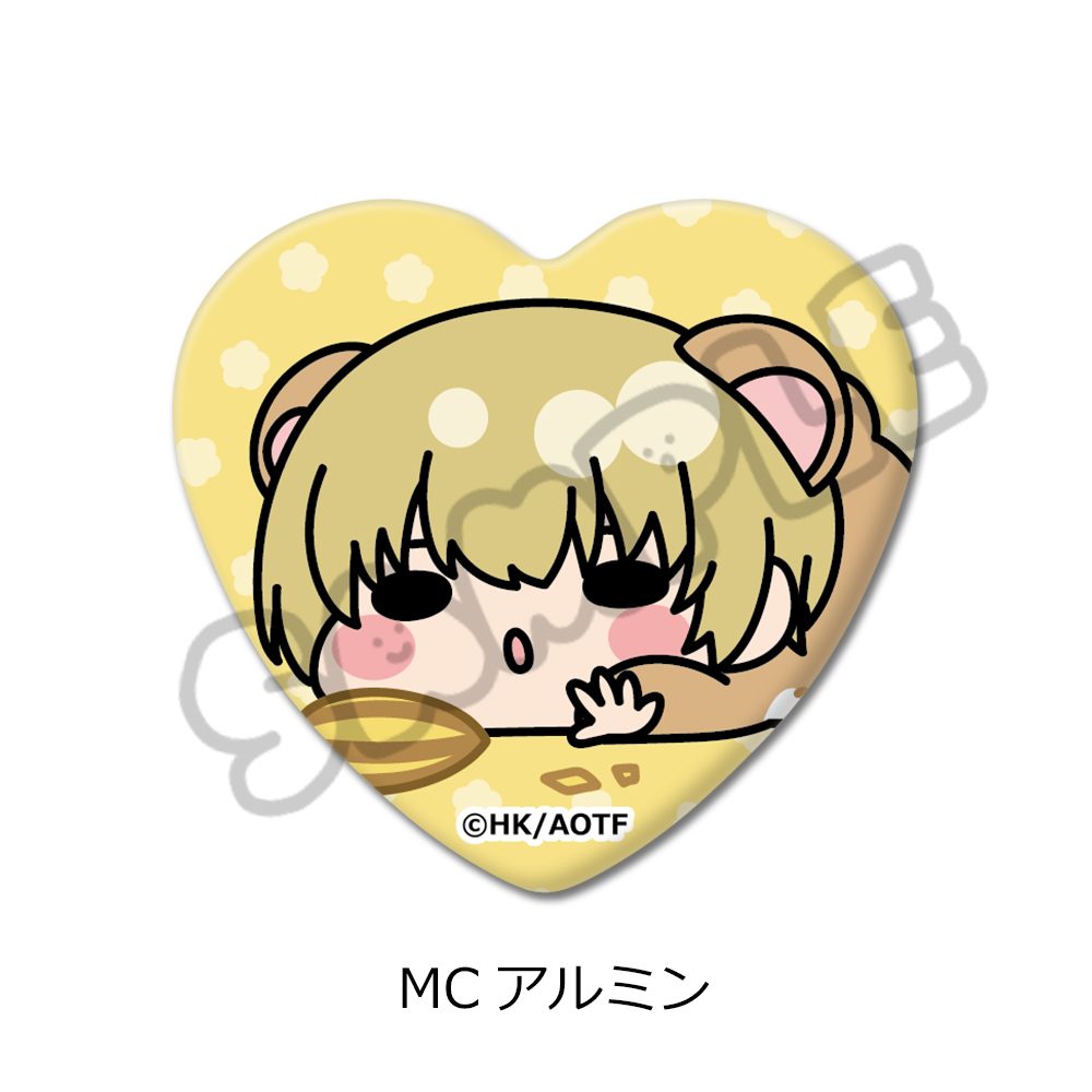 進撃の巨人 Season1-3 ハート型缶バッジ MC アルミン ("Attack on Titan" Season 1 - 3 Heart Can Badge MC Armin)