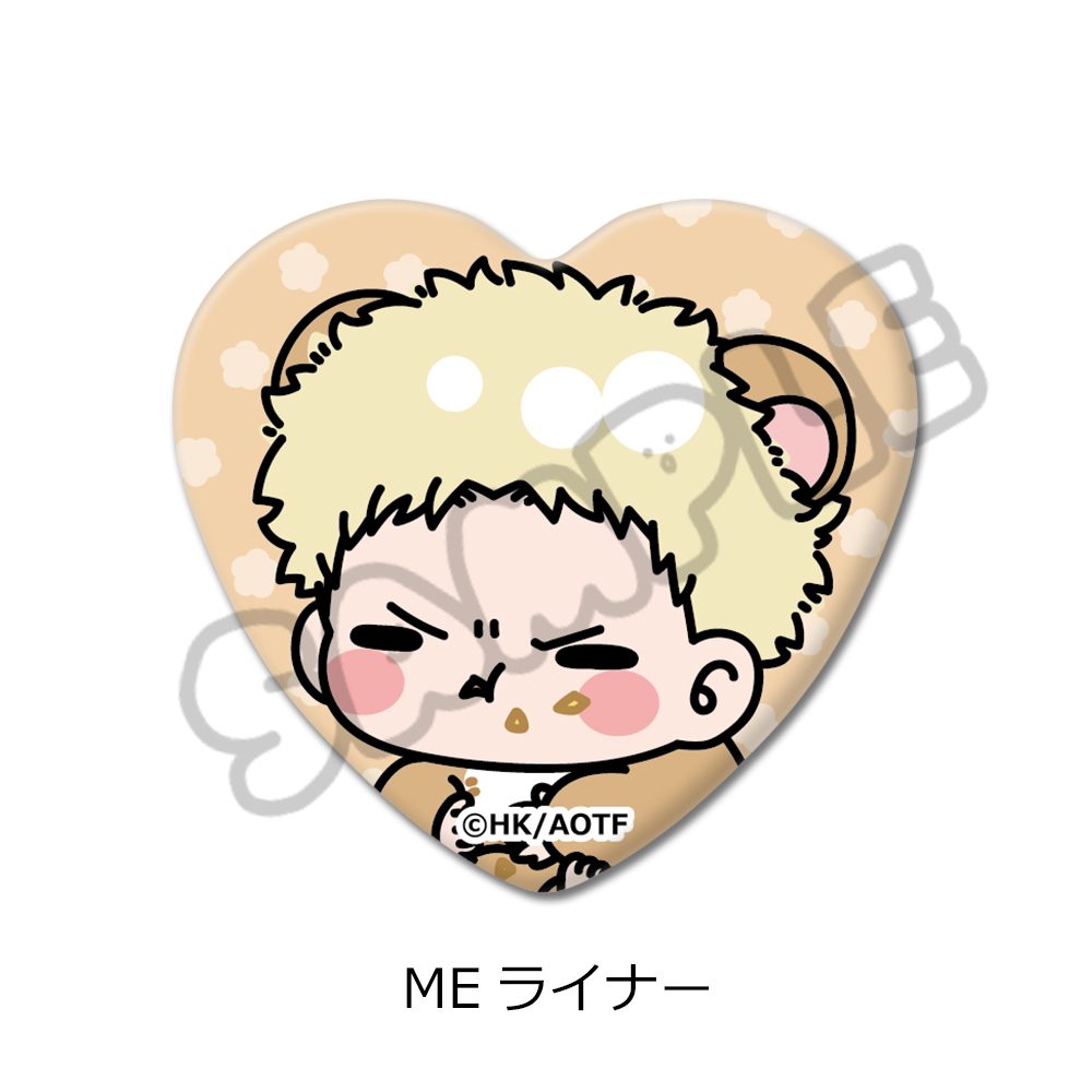 進撃の巨人 Season1-3 ハート型缶バッジ ME ライナー ("Attack on Titan" Season 1 - 3 Heart Can Badge ME Reiner)