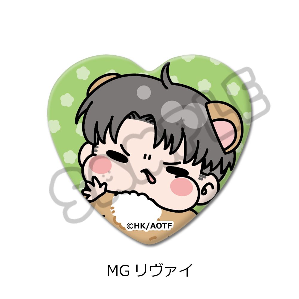 進撃の巨人 Season1-3 ハート型缶バッジ MG リヴァイ ("Attack on Titan" Season 1 - 3 Heart Can Badge MG Levi)
