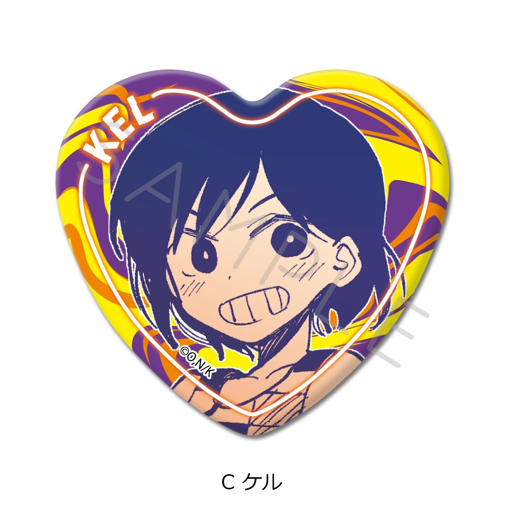 OMORI ハート型缶バッジ C ケル ("OMORI" Heart Can Badge C Kel)