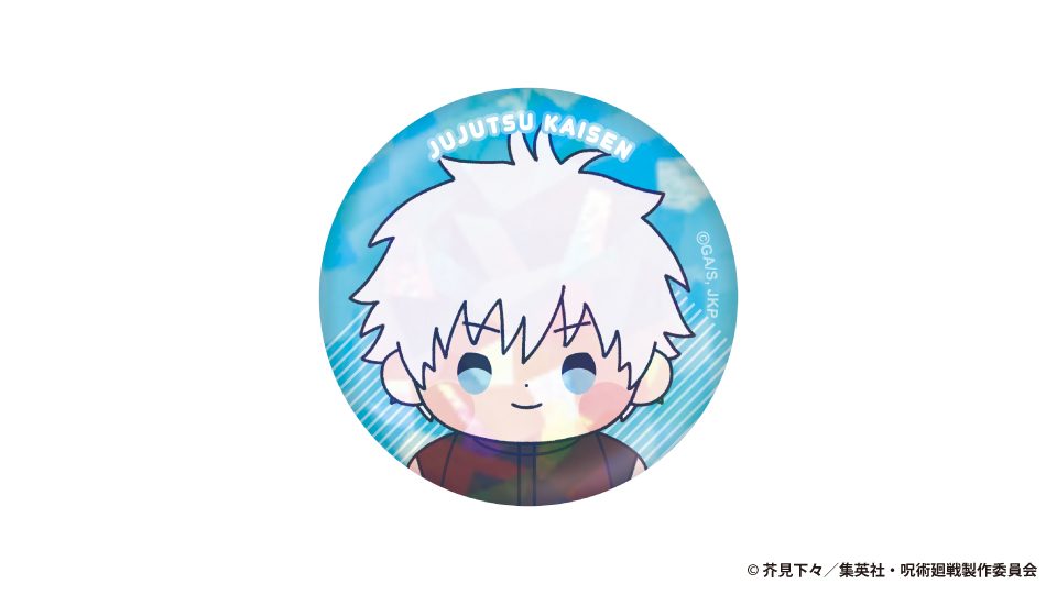 呪術廻戦 5周年 もっちび ホログラム缶バッジ 五条悟 ("Jujutsu Kaisen" 5th Anniversary Mocchibi Hologram Can Badge Gojo Satoru)