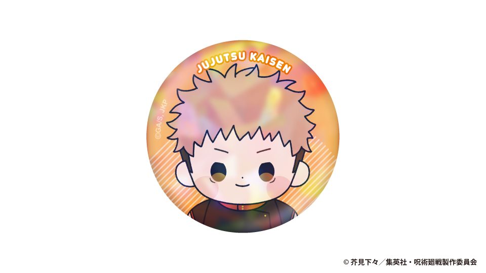 呪術廻戦 5周年 もっちび ホログラム缶バッジ 虎杖悠仁 ("Jujutsu Kaisen" 5th Anniversary Mocchibi Hologram Can Badge Itadori Yuji)