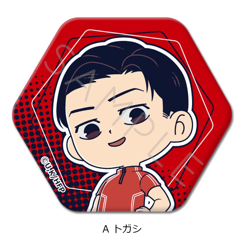 ひゃくえむ。 六角形缶バッジ A トガシ ("100 Meters" Hexagonal Can Badge A Togashi)
