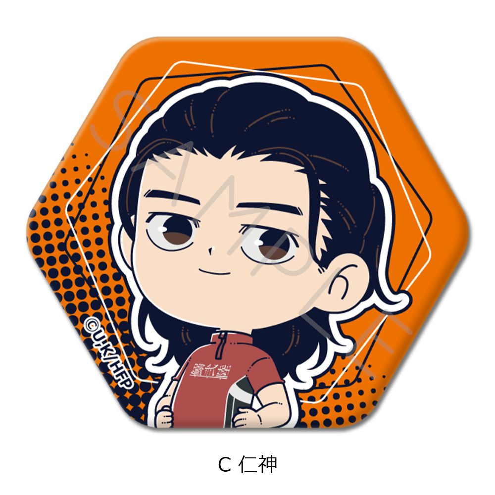 ひゃくえむ。 六角形缶バッジ C 仁神 ("100 Meters" Hexagonal Can Badge C Nigami)