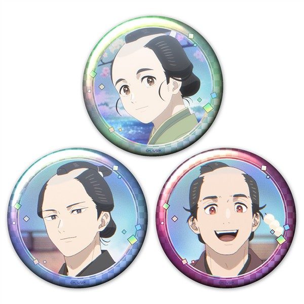 しゃばけ ホログラム缶バッジ3個セット 一太郎&仁吉&佐助 ("Shabake" Hologram Can Badge 3 Set Ichitaro & Nikichi & Sasuke)