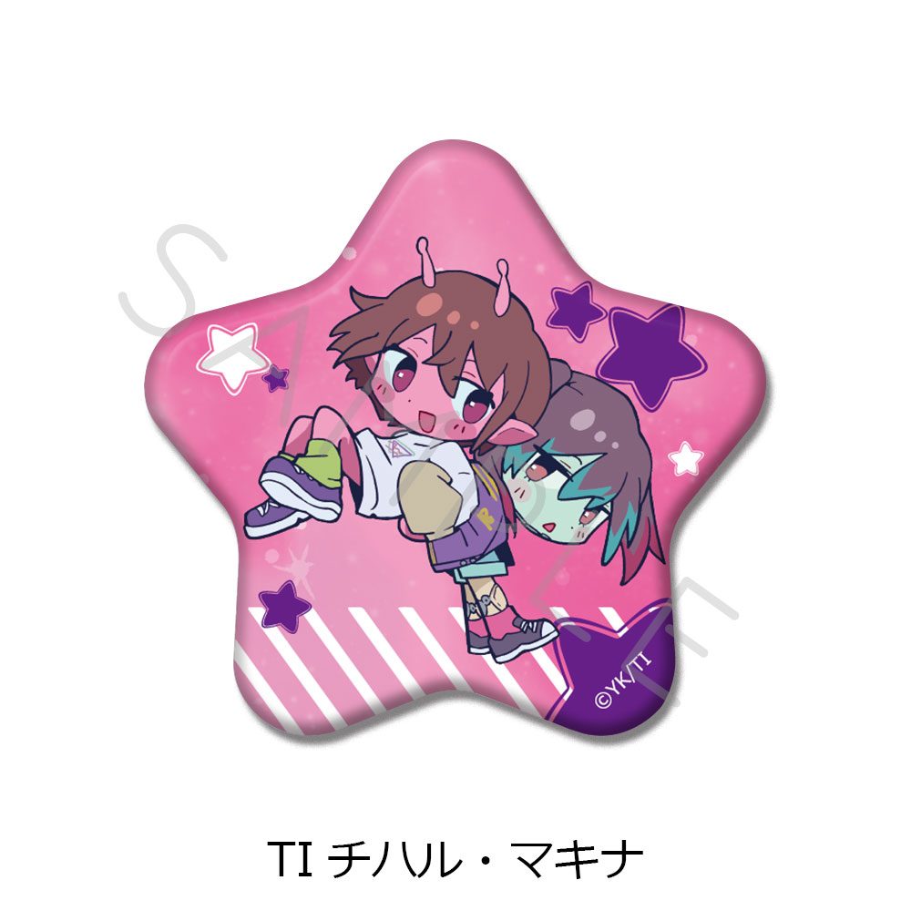 銀河特急 ミルキー☆サブウェイ 星型缶バッジ ちぽっけ TI チハル・マキナ ("MILKY SUBWAY THE GALACTIC LIMITED EXPRESS" Star Can Badge Chipokke TI Chiharu & Makina)