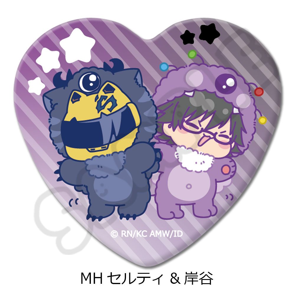 デュラララ!!×2 ハート型缶バッジ MH セルティ&岸谷 ("Durarara!!x2" Heart Can Badge MH Celty & Kishitani)