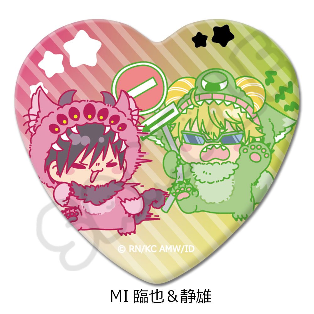 デュラララ!!×2 ハート型缶バッジ MI 臨也&静雄 ("Durarara!!x2" Heart Can Badge MI Izaya & Shizuo)