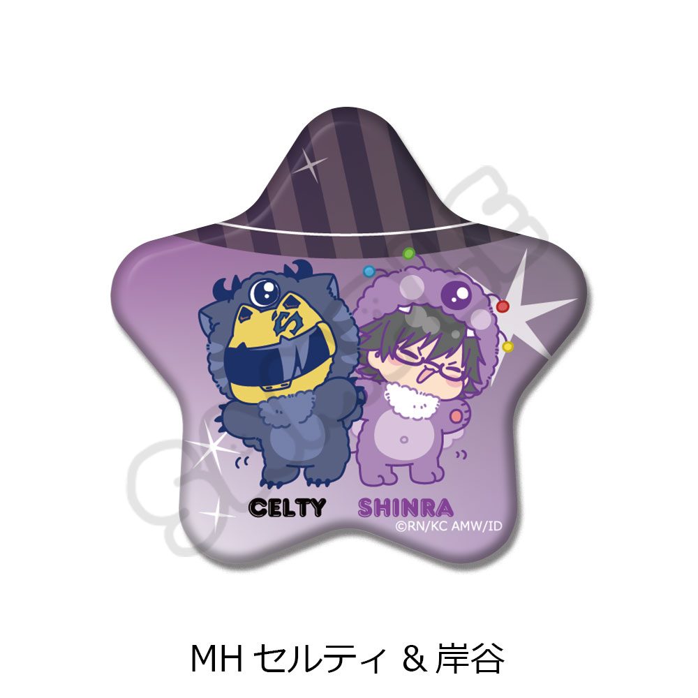 デュラララ!!×2 星型缶バッジ MH セルティ&岸谷 ("Durarara!!x2" Star Can Badge MH Celty & Kishitani)