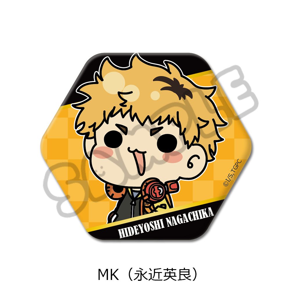 東京喰種トーキョーグール 六角形缶バッジ MK 永近英良 ("Tokyo Ghoul" Hexagonal Can Badge MK Nagachika Hideyoshi)