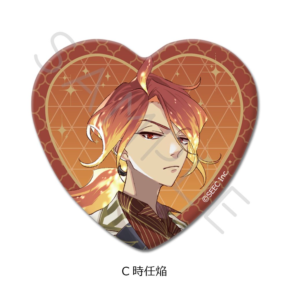 誰ソ彼ホテル -蕾- ハート型缶バッジ C 時任焔 ("Tasokare Hotel -Tsubomi-" Heart Can Badge C Tokito En)