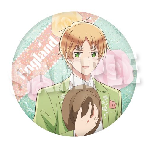 ヘタリア World☆Stars BIGホログラム缶バッジ パステルフラワーコーデVer. イギリス ("Hetalia World Stars" Big Hologram Can Badge Pastel Flower Outfit Ver. United Kingdom)