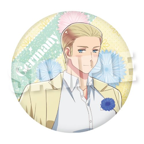 ヘタリア World☆Stars BIGホログラム缶バッジ パステルフラワーコーデVer. ドイツ ("Hetalia World Stars" Big Hologram Can Badge Pastel Flower Outfit Ver. Germany)