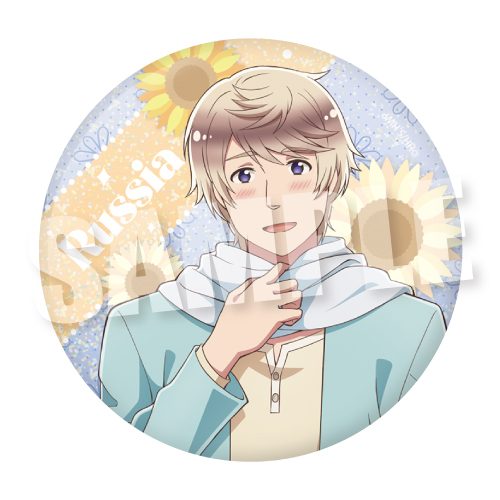 ヘタリア World☆Stars BIGホログラム缶バッジ パステルフラワーコーデVer. ロシア ("Hetalia World Stars" Big Hologram Can Badge Pastel Flower Outfit Ver. Russia)