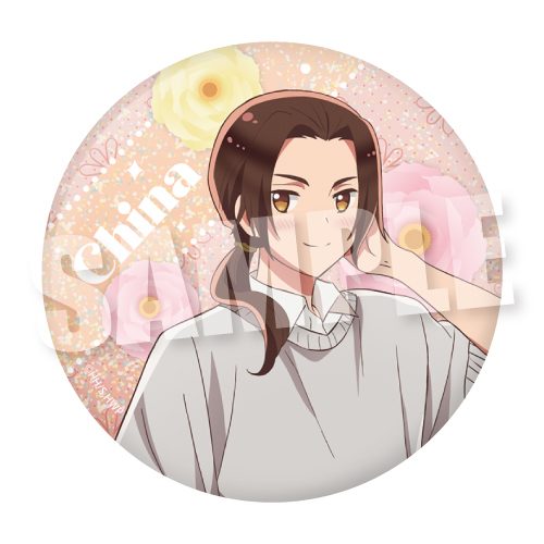 ヘタリア World☆Stars BIGホログラム缶バッジ パステルフラワーコーデVer. 中国 ("Hetalia World Stars" Big Hologram Can Badge Pastel Flower Outfit Ver. China)