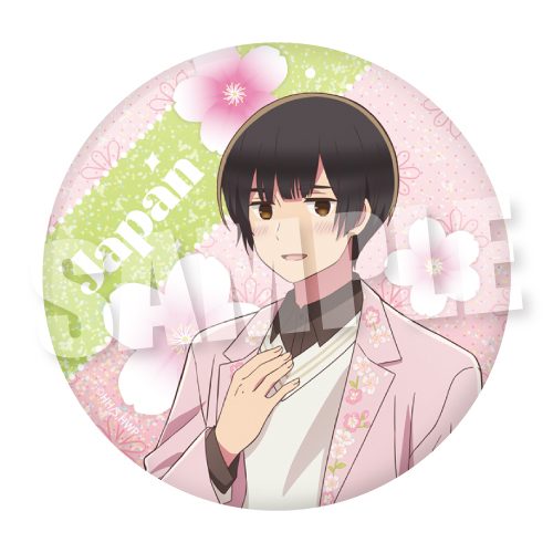ヘタリア World☆Stars BIGホログラム缶バッジ パステルフラワーコーデVer. 日本 ("Hetalia World Stars" Big Hologram Can Badge Pastel Flower Outfit Ver. Japan)