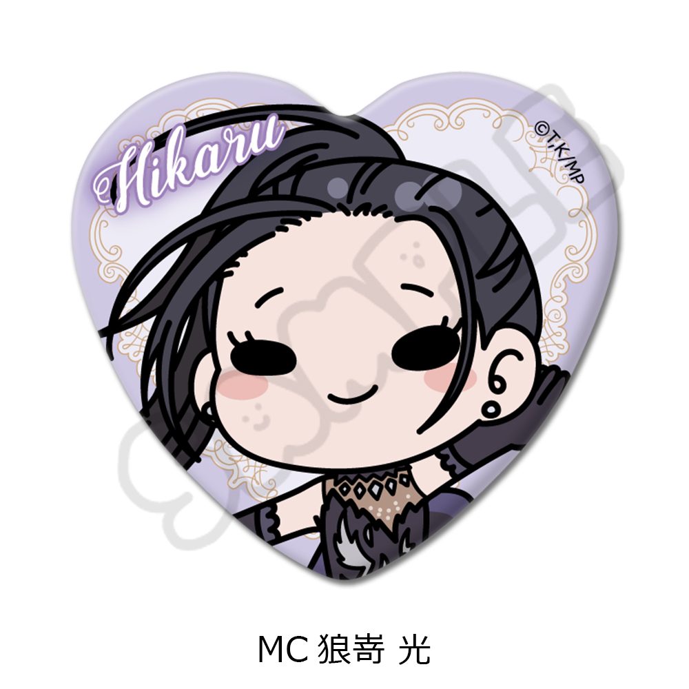 メダリスト ハート型缶バッジ MC 狼嵜光 ("Medalist" Heart Can Badge MC Kamisaki Hikaru)