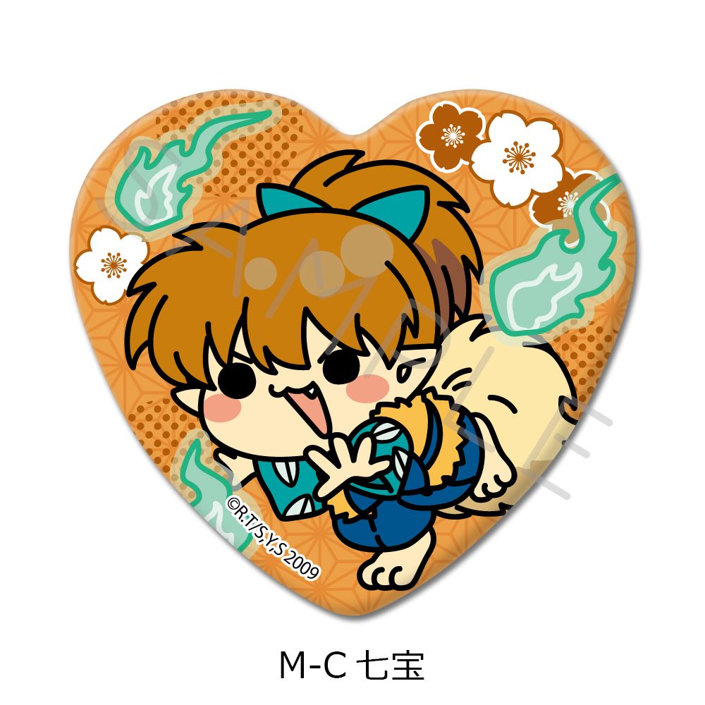 犬夜叉 ハート型缶バッジ M-C 七宝 ("InuYasha" Heart Can Badge M-C Shippo)
