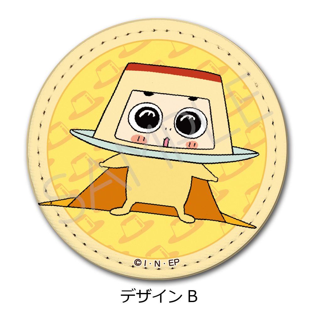 おじゃる丸 レザーバッジ(丸形) デザインB ("Ojarumaru" Leather Badge (Round) Design B)