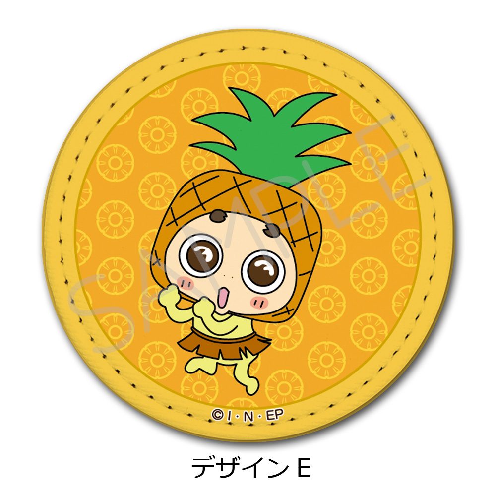 おじゃる丸 レザーバッジ(丸形) デザインE ("Ojarumaru" Leather Badge (Round) Design E)