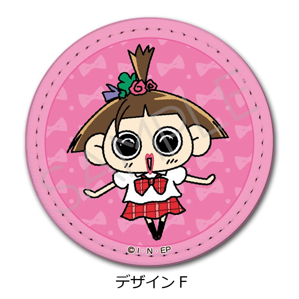 おじゃる丸 レザーバッジ(丸形) デザインF ("Ojarumaru" Leather Badge (Round) Design F)