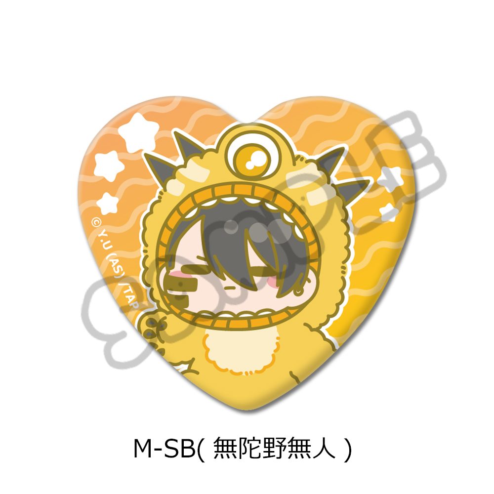 桃源暗鬼 第3弾 ハート型缶バッジ M-SB 無陀野無人 ("Tougen Anki" Vol. 3 Heart Can Badge M-SB Mudano Naito)