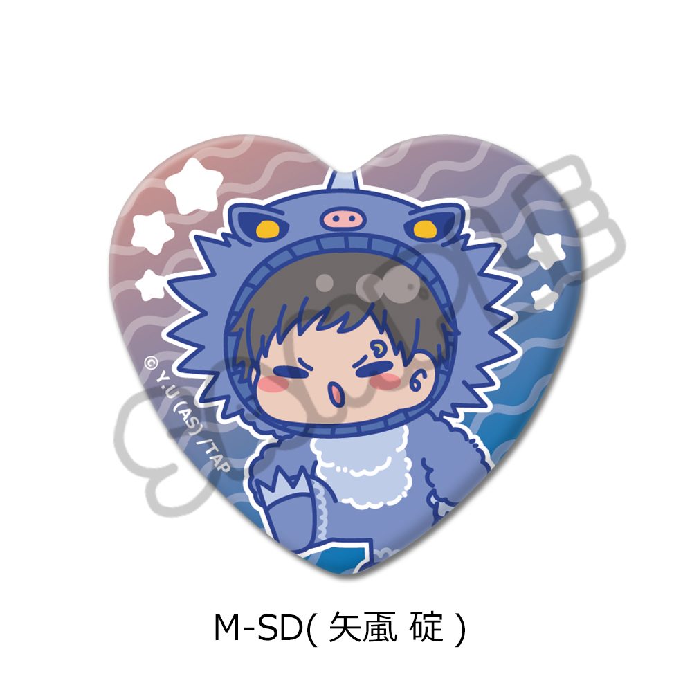 桃源暗鬼 第3弾 ハート型缶バッジ M-SD 矢颪碇 ("Tougen Anki" Vol. 3 Heart Can Badge M-SD Yaoroshi Ikari)