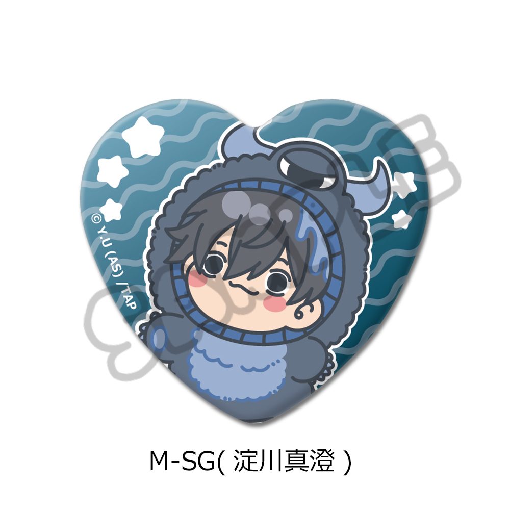桃源暗鬼 第3弾 ハート型缶バッジ M-SG 淀川真澄 ("Tougen Anki" Vol. 3 Heart Can Badge M-SG Yodogawa Masumi)