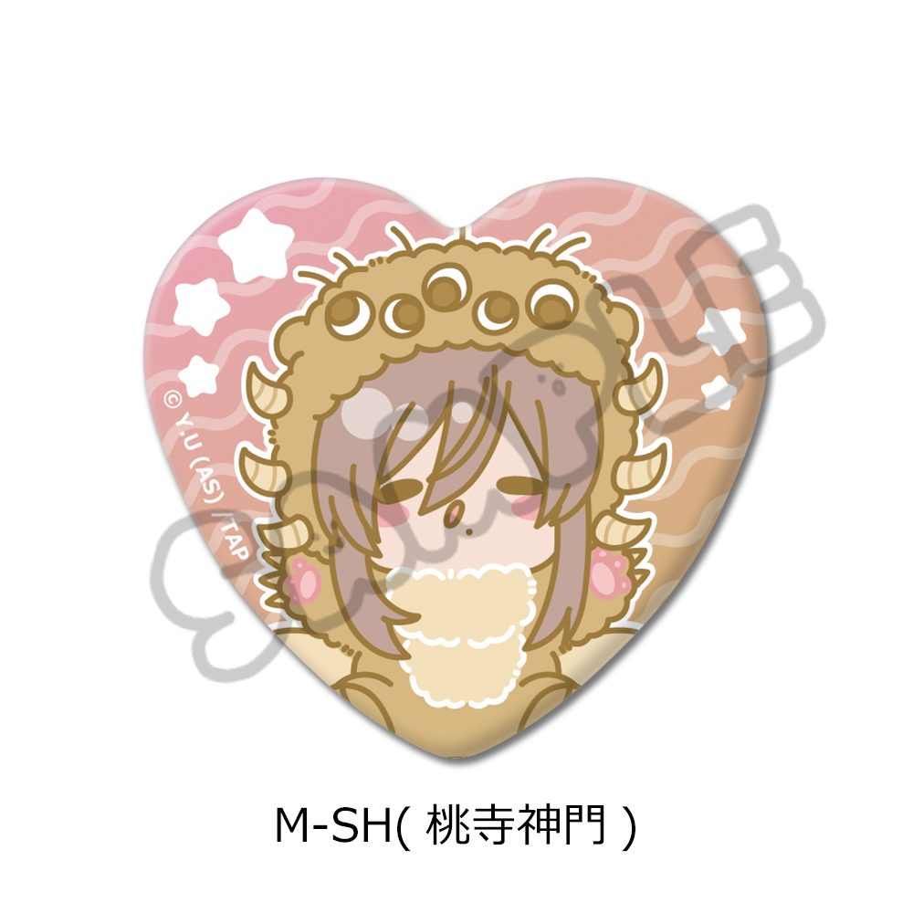 桃源暗鬼 第3弾 ハート型缶バッジ M-SH 桃寺神門 ("Tougen Anki" Vol. 3 Heart Can Badge M-SH Momodera Mikado)