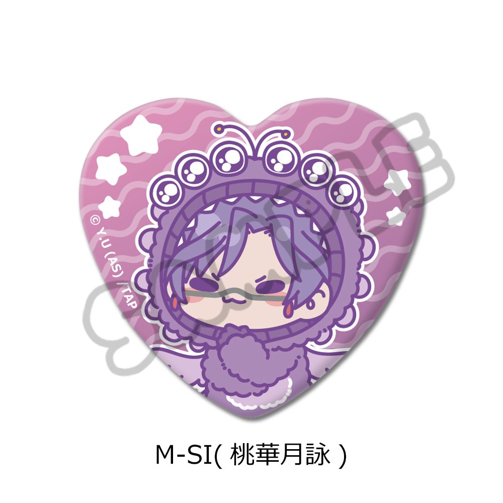 桃源暗鬼 第3弾 ハート型缶バッジ M-SI 桃華月詠 ("Tougen Anki" Vol. 3 Heart Can Badge M-SI Momoka Tsukuyomi)