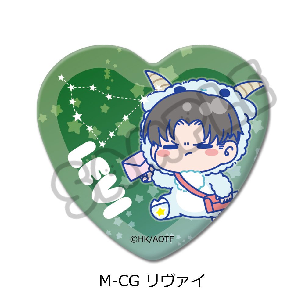 進撃の巨人 The Final Season 第16弾 ハート型缶バッジ M-CG リヴァイ ("Attack on Titan The Final Season" Vol. 16 Heart Can Badge M-CG Levi)