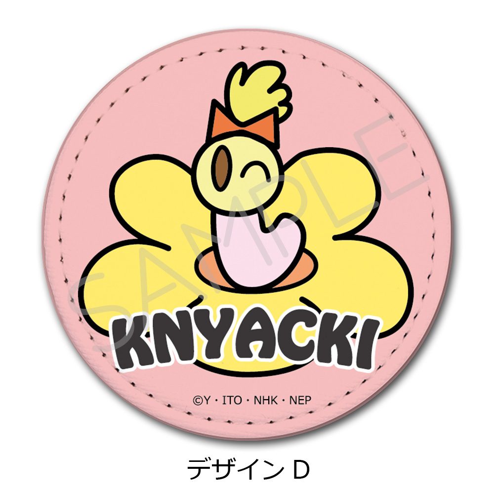 ニャッキ! レザーバッジ(丸形) デザインD ("KNYACKI!" Leather Badge (Round) Design D)