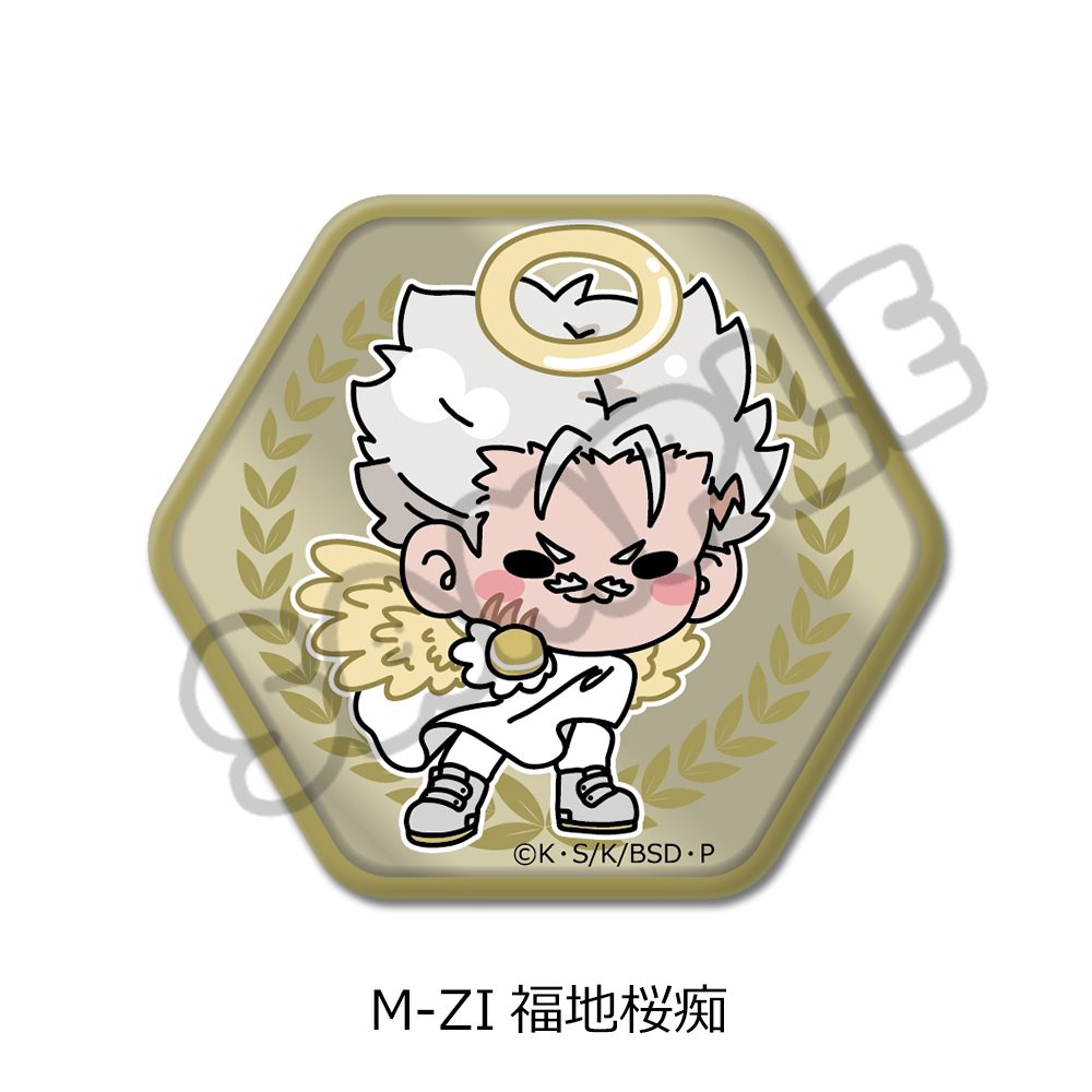 文豪ストレイドッグス 第6弾 六角形缶バッジ Mocho-ZI 福地桜痴 ("Bungo Stray Dogs" Vol. 6 Hexagonal Can Badge Mocho-ZI Fukuchi Ouchi)