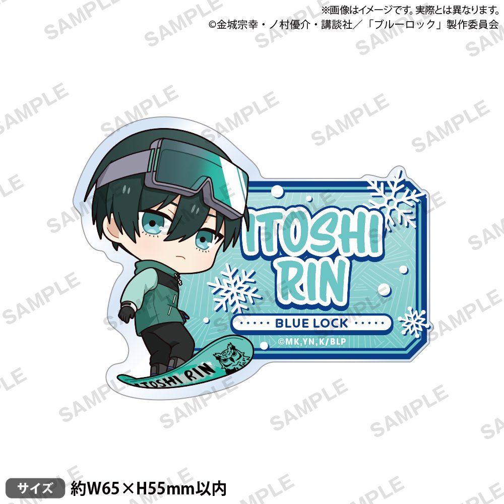 ブルーロック お名前アクリルバッジ スノーボードVer. 糸師凛 ("Blue Lock" Name Acrylic Badge Snow Board Ver. Itoshi Rin)