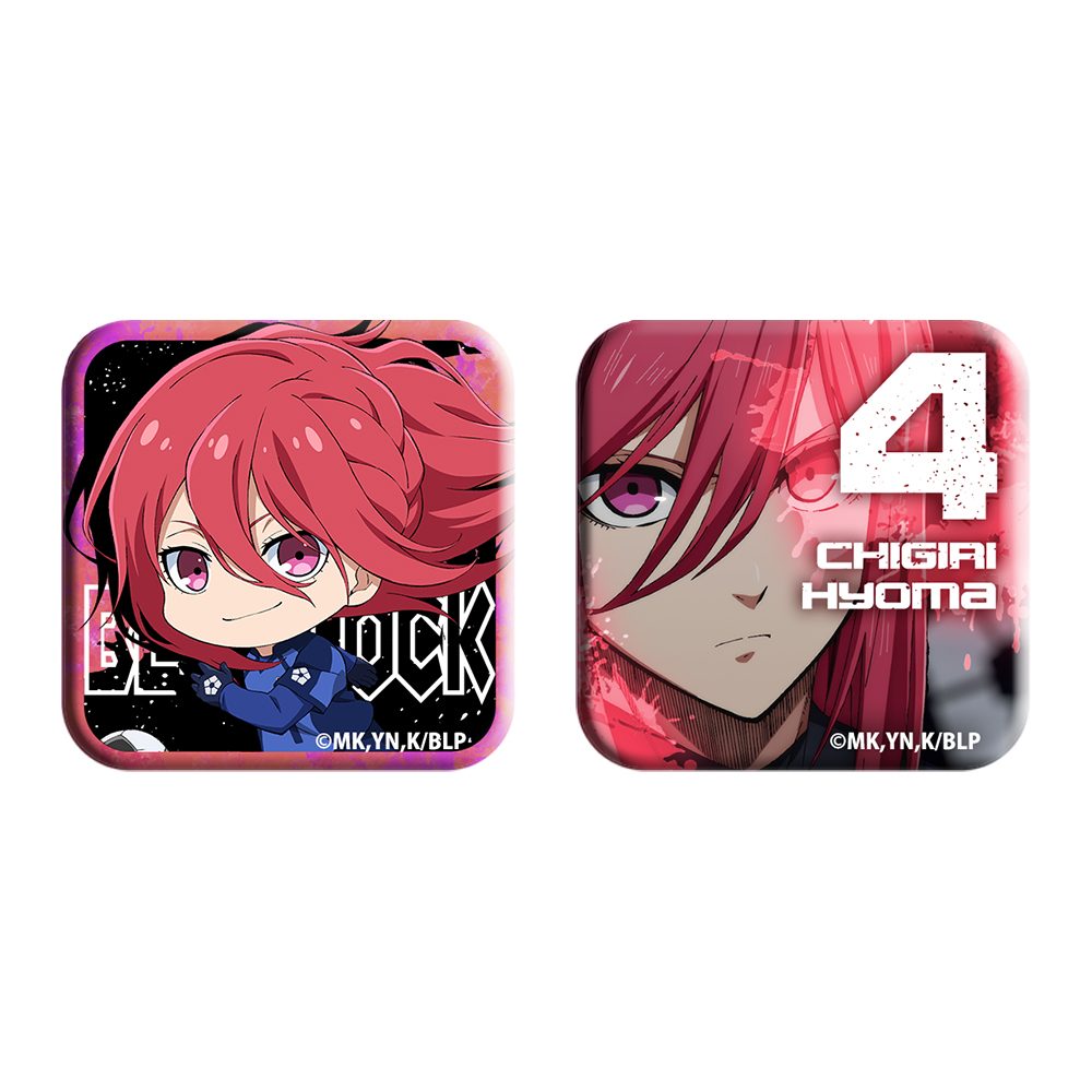 ブルーロック 千切豹馬 スクエア缶バッジセット ("Blue Lock" Chigiri Hyoma Square Can Badge Set)