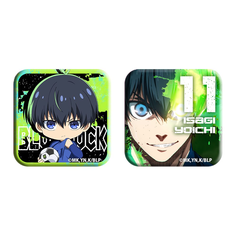 ブルーロック 潔世一 スクエア缶バッジセット ("Blue Lock" Isagi Yoichi Square Can Badge Set)