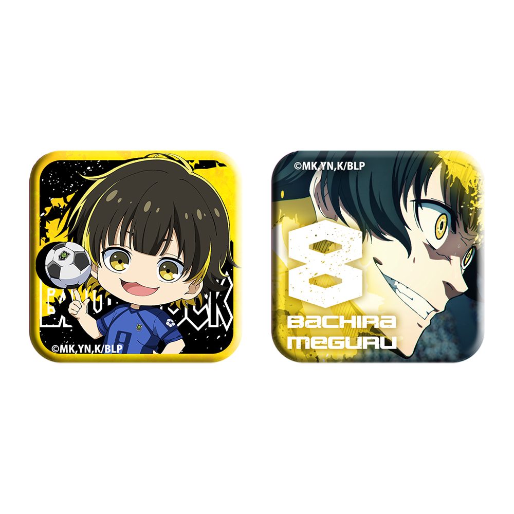 ブルーロック 蜂楽廻 スクエア缶バッジセット ("Blue Lock" Bachira Meguru Square Can Badge Set)
