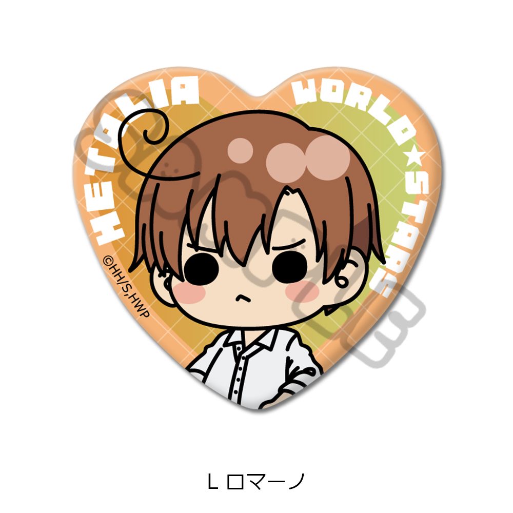 ヘタリア World☆Stars ハート型缶バッジ L ロマーノ ("Hetalia World Stars" Heart Can Badge L Romano)