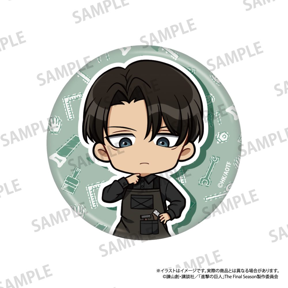 進撃の巨人 丸缶バッジ リヴァイ・アッカーマン(ミニキャラ)(DIY) ("Attack on Titan" Round Can Badge Levi Ackerman (Mini Character) (DIY))