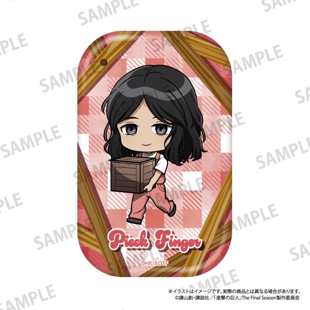 進撃の巨人 長方形型缶バッジ ピーク・フィンガー(ミニキャラ)(DIY) ("Attack on Titan" Rectangle Can Badge Pieck Finger (Mini Character) (DIY))