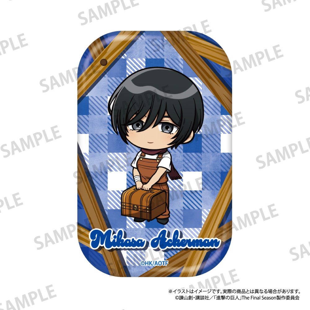 進撃の巨人 長方形型缶バッジ ミカサ・アッカーマン(ミニキャラ)(DIY) ("Attack on Titan" Rectangle Can Badge Mikasa Ackerman (Mini Character) (DIY))