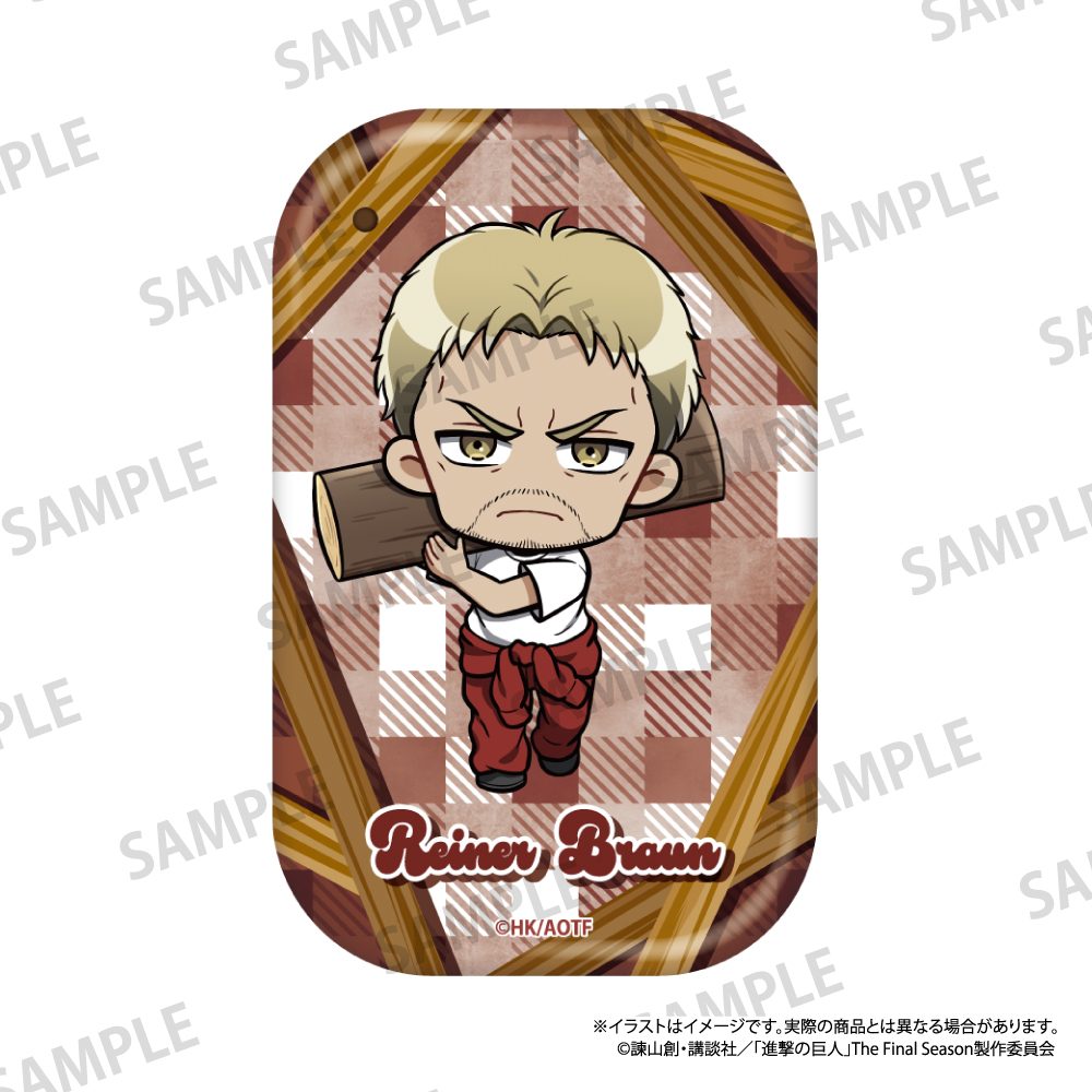 進撃の巨人 長方形型缶バッジ ライナー・ブラウン(ミニキャラ)(DIY) ("Attack on Titan" Rectangle Can Badge Reiner Braun (Mini Character) (DIY))