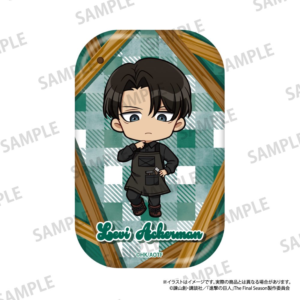 進撃の巨人 長方形型缶バッジ リヴァイ・アッカーマン(ミニキャラ)(DIY) ("Attack on Titan" Rectangle Can Badge Levi Ackerman (Mini Character) (DIY))